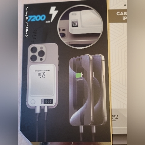0776. NWTs ~ LAX ~ Magnetic Wireless ~ Rapid Charging Powerbank ~ 7200 mAh - Picture 6 of 7